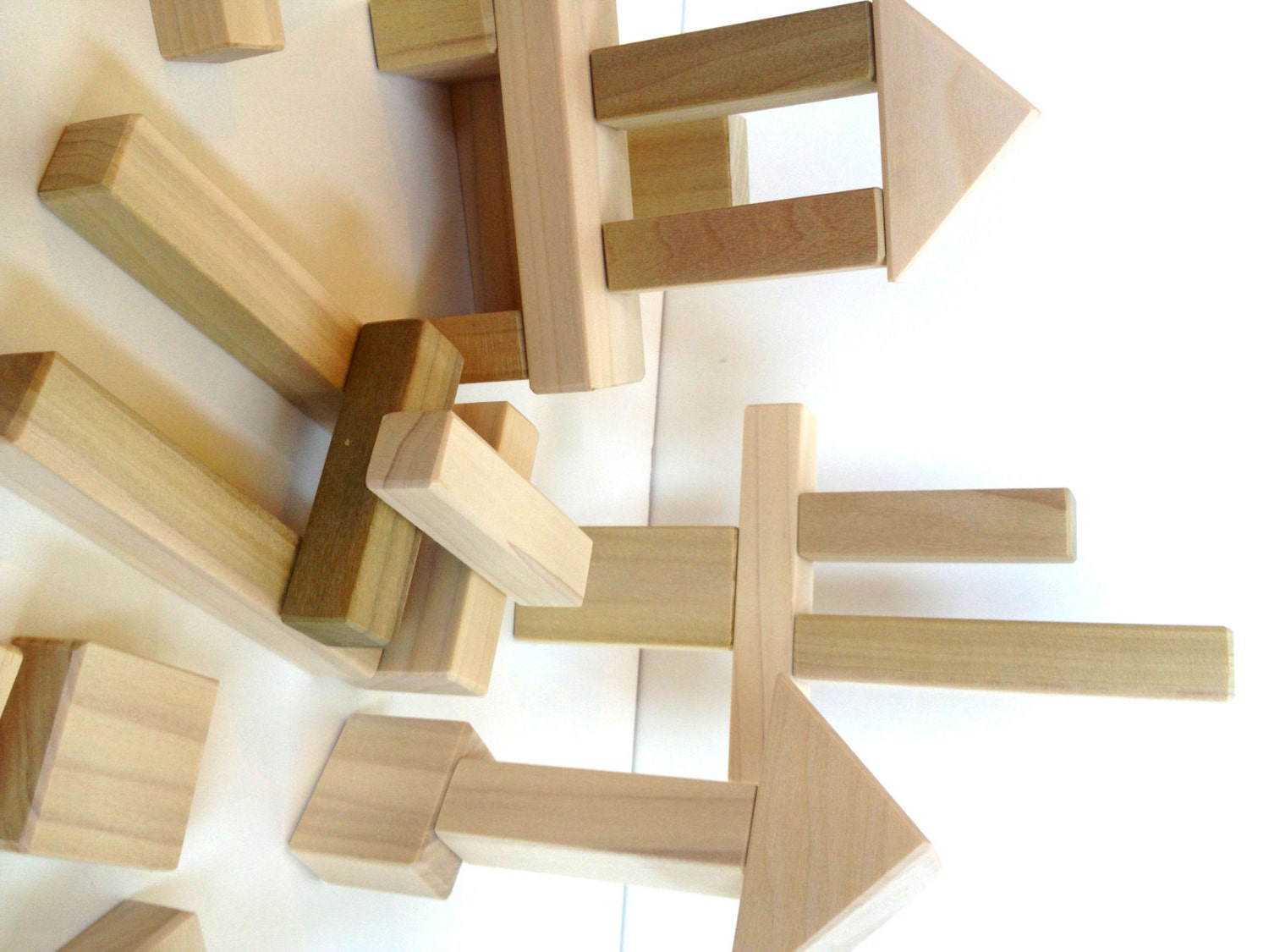 LOWEST PRICE Toy Building Blocks - 27 Natural Wood Blocks - Natural - Safe - Eco-Friendly