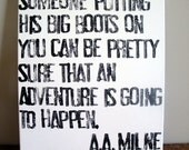 Adventure is Going to Happen - A.A. Milne Quote on Canvas