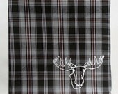 Gray Glasgow Plaid Moose Pocket Square