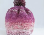 Luxe 6 Month Baby Girl Hat Hand dyed, handspun, hand knit
