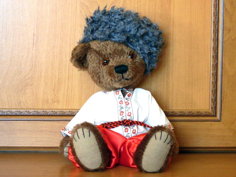 PATTERN of  artist teddy bear Cossack 10,5 " in PDF format, OOAK,  brown, amber,  mohair,  jointed