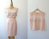 vintage linen dress / animal print dress / Lennox blouse & skirt