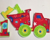 Iron On Applique - Boys Birthday Trucks 344025