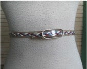 ON SALE Ladies Chic 50s CLEAR Plastic Skinny Belt Red White And Blue Cinch Belt 1950s Sz 25 Waist
