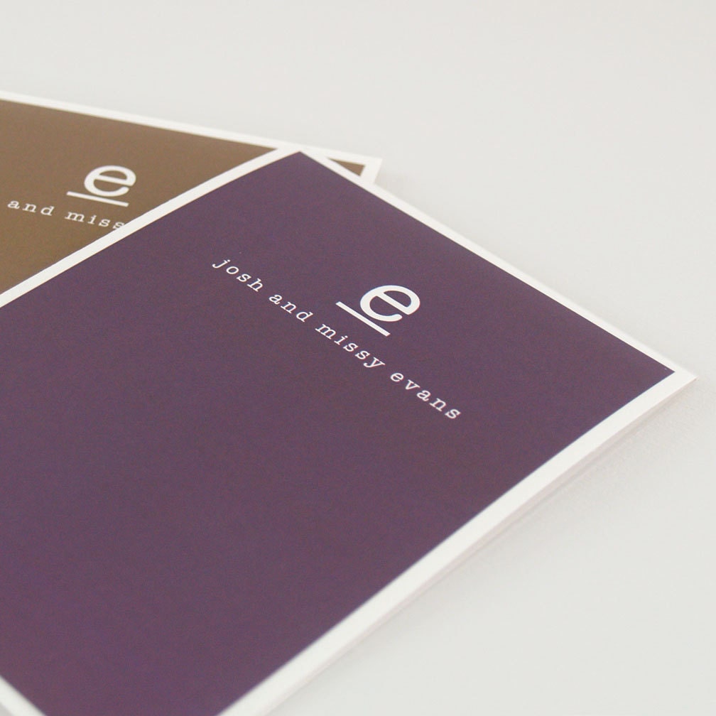 personalized note cards stationery set - JUST MY TYPE - set of 8 - choose color - personalized stationary set