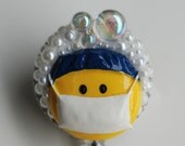 Happy Face Surgical Scrub Nurse Vintage Zipper ID Badge Reel - RN Badge Holder