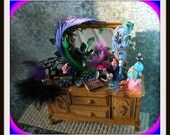 Gothic Witch Magical Alice in Wonderland dresser dollhouse miniature ooak Custom orders Welcome