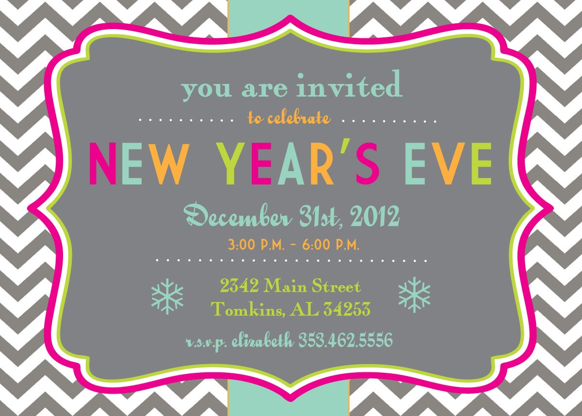 Print Your Own - New Year's Eve Party 2013 Celebration