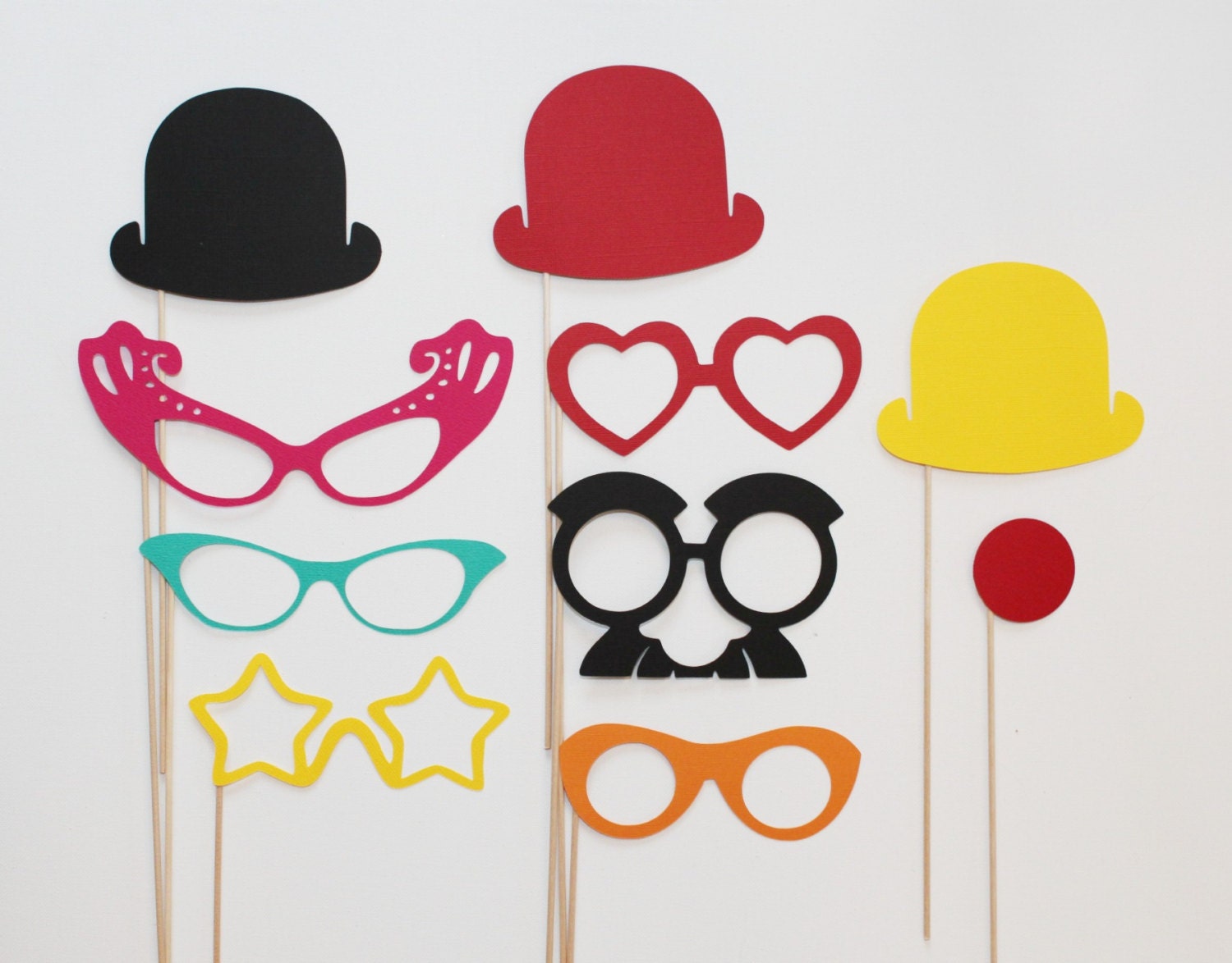Circus Photo Booth Props - 10 piece set - Birthdays, Weddings, Parties - Photobooth Props
