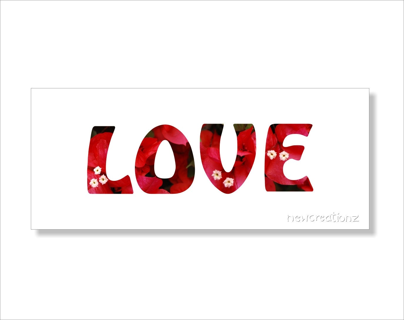 Valentines gift Printable Love wall art photography 12x5"