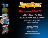 SUPERHERO Printable Birthday Invitation