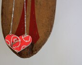 Recycled Skateboard Heart Necklace-Hot Pink Love