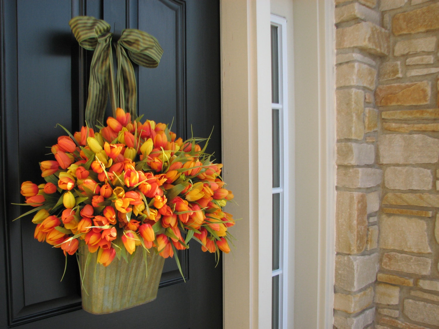Spring Tulips XXL Front Door Decor Country French Home Decor - Shabby Chic Collection - Wreaths