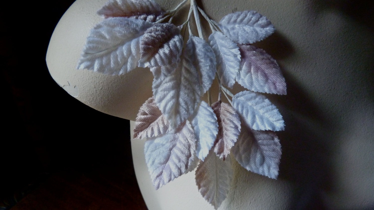 Velvet Leaves in Blush, Mocha & White for Bridal, Boutonnieres, Millinery, Headbands, Costumes