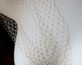 9" Russian Veiling in Champagne Beige for Birdcage Veils, Bridal Fascinators, Hats, Costume Design