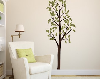 Tall Tree Vinyl Wall Decal- Leafy Tree Graphic item 30027, Sticker, Vinyl Wall Decal.