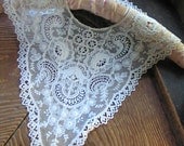 Embroidered Tulle Lace Collar Circa 1920's in Creamy White