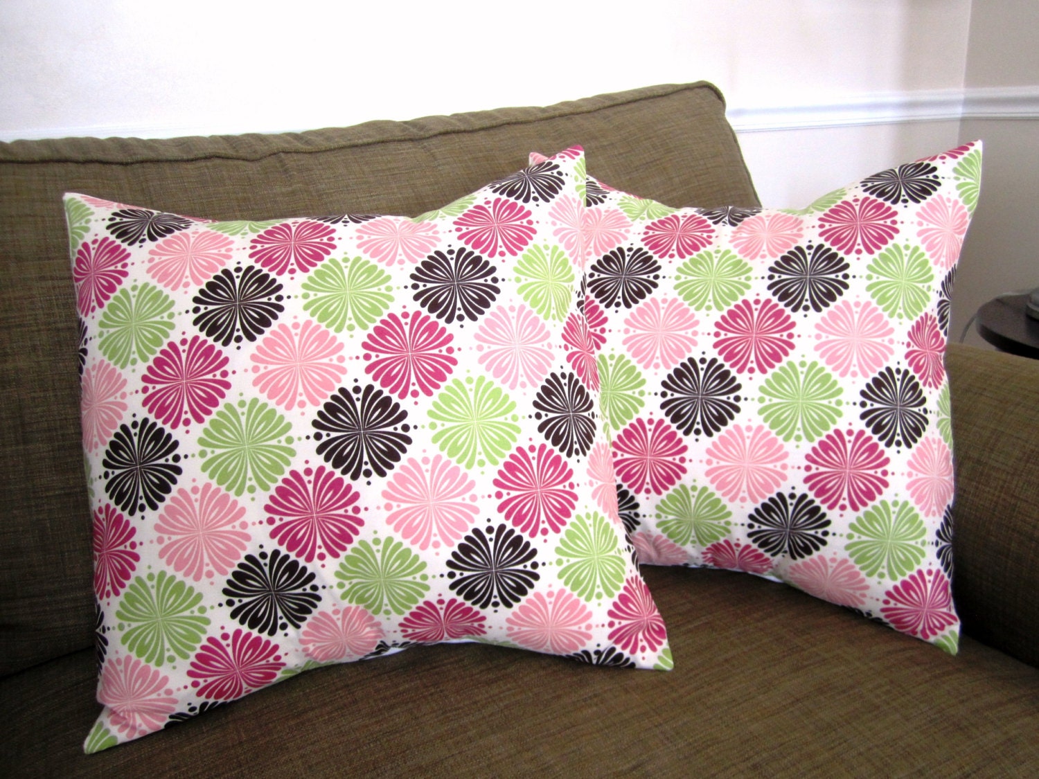 Set of 2 Modern Pillow Covers -- 18 Inch