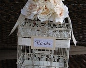Custom Large Wedding Bird Cage Card Holder Money Holder - Ivory, Champagne,