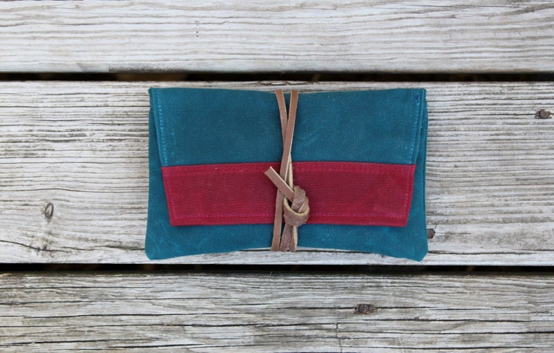 waxed canvas pouch rustic bride waxed canvas tobacco pouch style cell phone clutch pomegranate