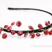 Red sparkle headband, women's hair accessories