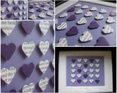 3D Hearts with Text on Your Choice of Colour Card Stock or Watercolour Paper. 8x10 inches. Made to Order