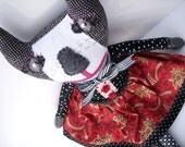 Black and White with a Dash of Red Cleo the Kitty