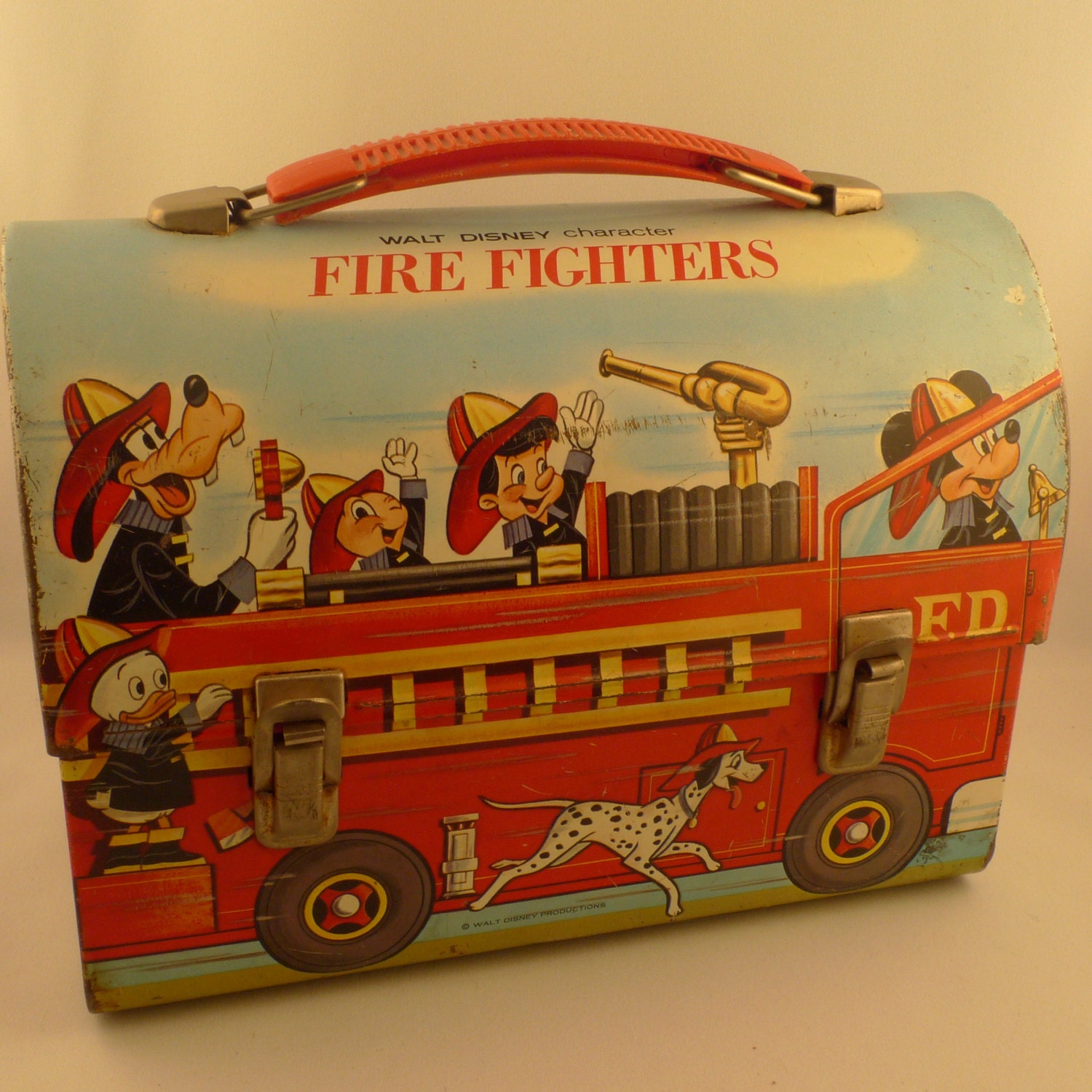 1969 Walt Disney Firefighters Dome Metal Lunch Box