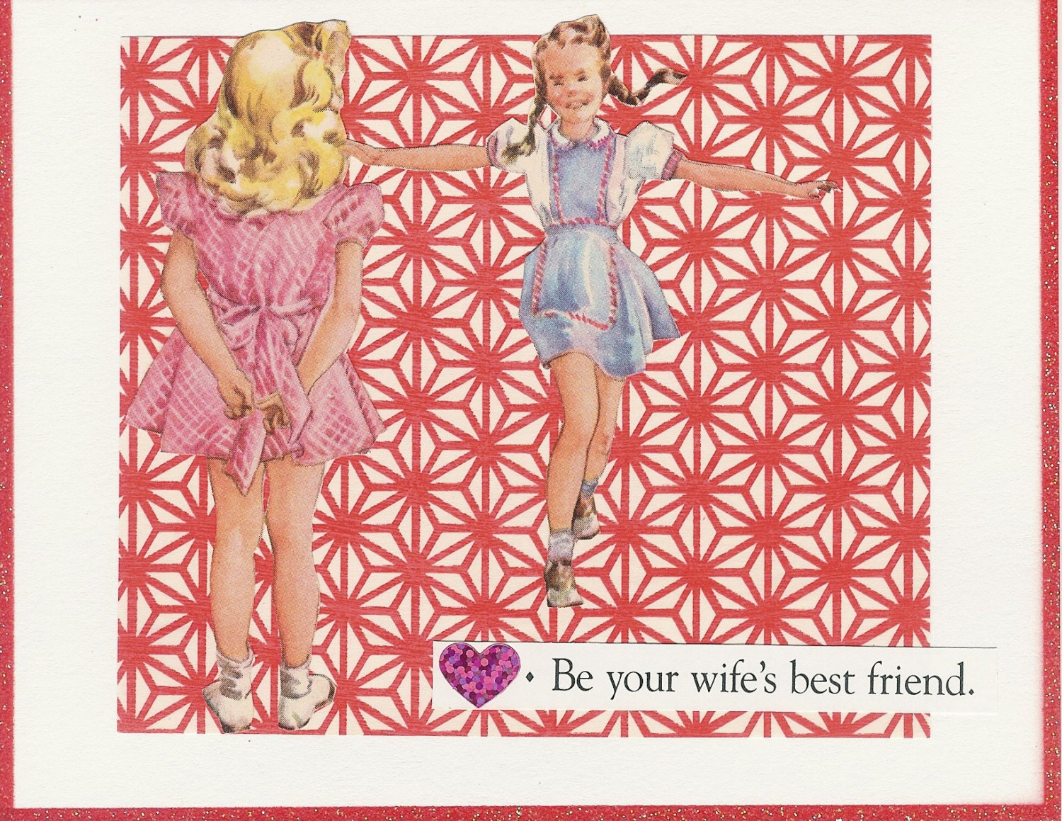 Best Friend all-occasion card and handmade envelope
