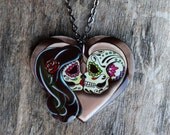 Ashes to Ashes . . . Forever Love Day of the Dead Couple Necklace