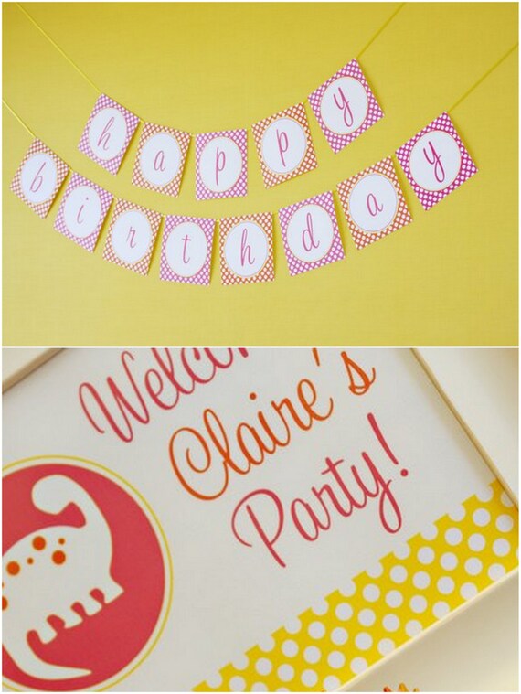 Girl Dinosaur Party Collection by The TomKat Studio Il_570xn