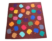 Apple Tumble - Colorful Applique Baby Quilt, Crib Quilt, or Wall Quilt- Spring Decor