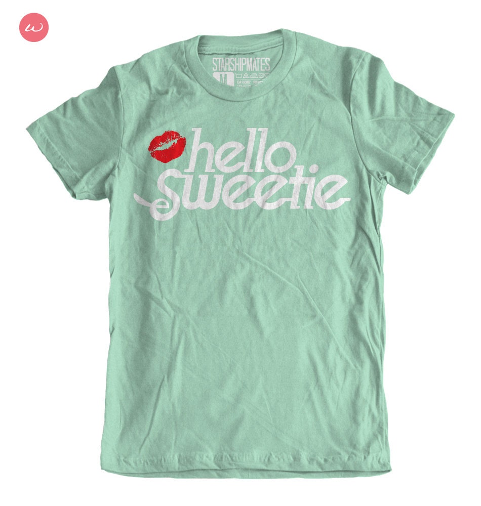 Hello Sweetie - Ladies Fitted T-shirt Lime