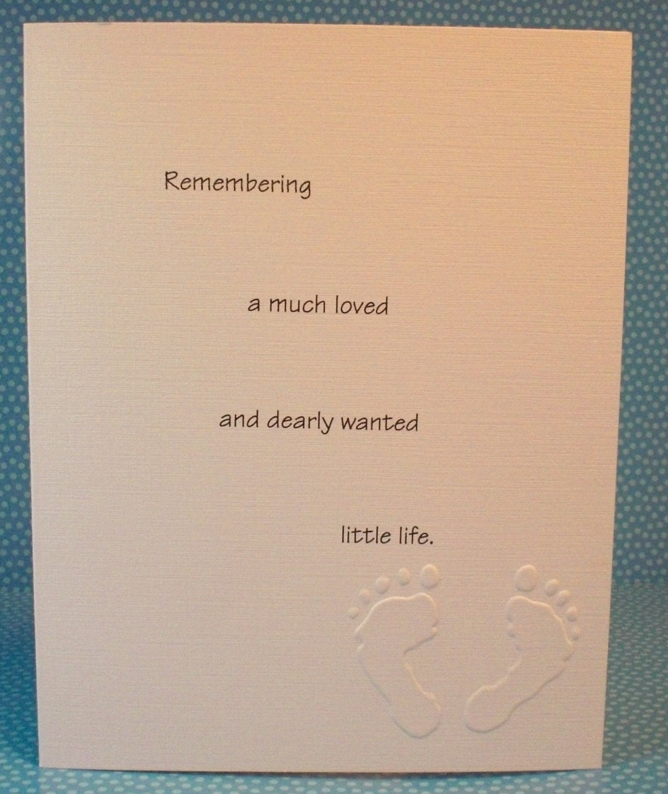 Buy announcement wording gifts - Birth / Death Announcement  Miscarriage Stillbirth embossed with footprints / set of 10