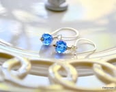 Fire polished blue crystal earrings