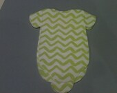 Pack of 30 lime green chevron Baby shower onesie napkins and or banner   Each one handmade.