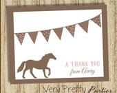 DIY Printable Pony Party - Thank You Cards - Vintage Style, Shabby Chic - pony invite & decorations available