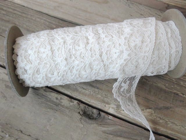 Lace - vintage lace on spool - cream 14 yards - weddings, baby shower, home decor, embellishment, vintage trim, collage, number 2