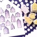 house rubber stamps. hand carved rubber stamp - hand carved stamp - mini village stamp - set of 7
