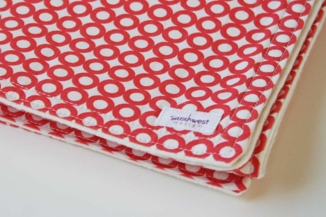 Organic Baby Blanket - Red Dots Organic Quilt