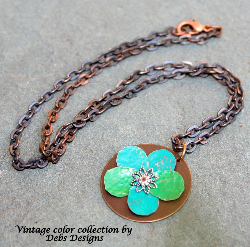Necklaces Vintage color collection  Painted flower design