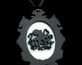 Black & White Acrylic Octopus Silhouette Necklace