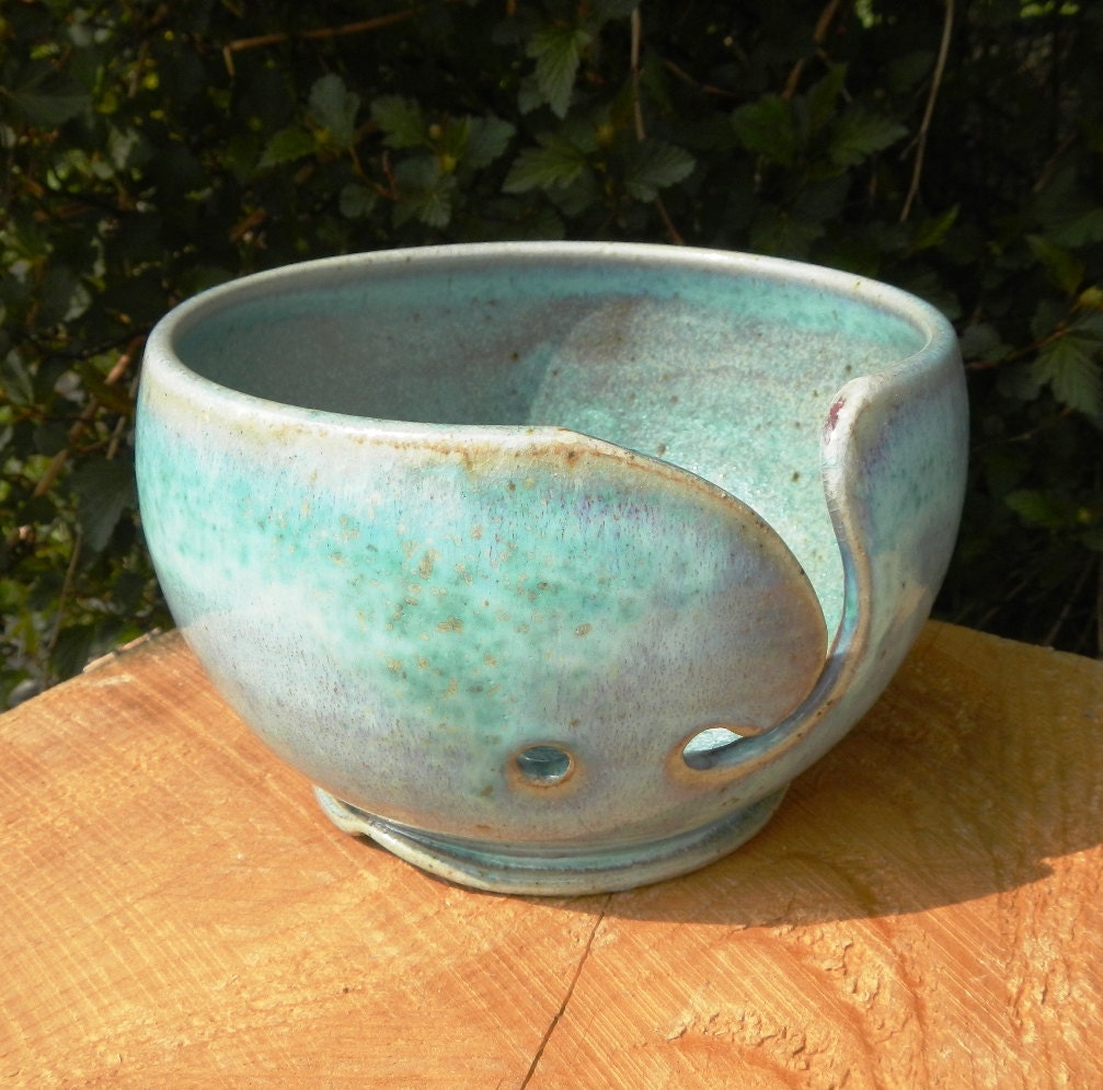Wood-Fired Turquoise Yarn Bowl VIII