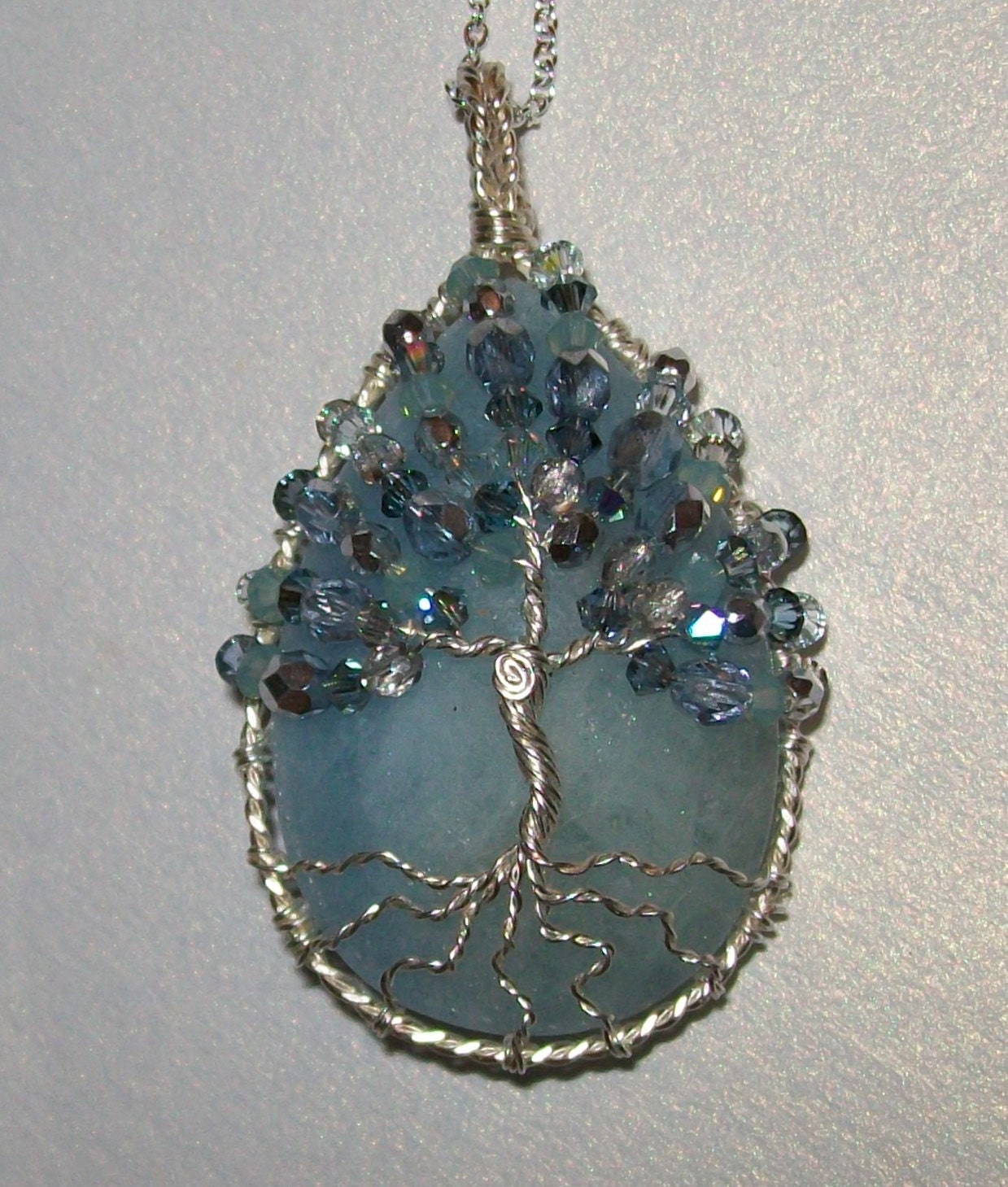 Aquamarine Tree of Life Pendant