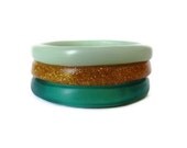 Resin Bangle Bracelet Set - Pippi in Green