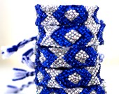 The Original Swarovski Crystal Friendship Bracelet- Blue Bell Design  (Royal Blue & Silver)