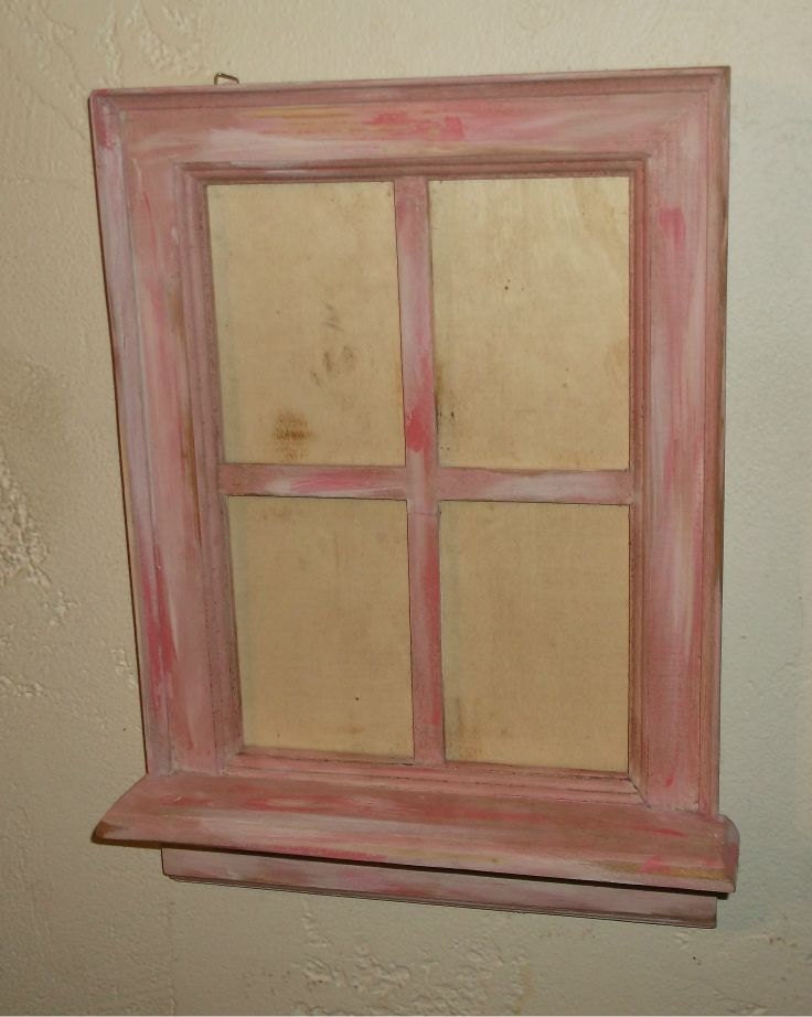 Shabby Chic Window Picture Frame In Pink