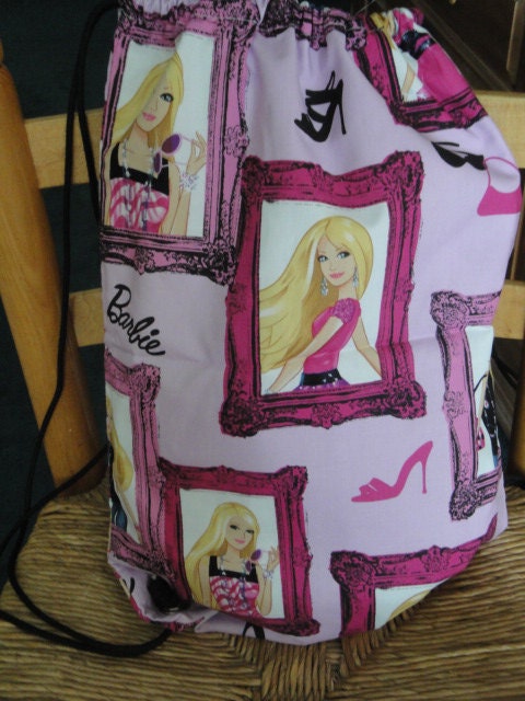 Waterproof Drawstring Backpack in Barbie Picture Frames