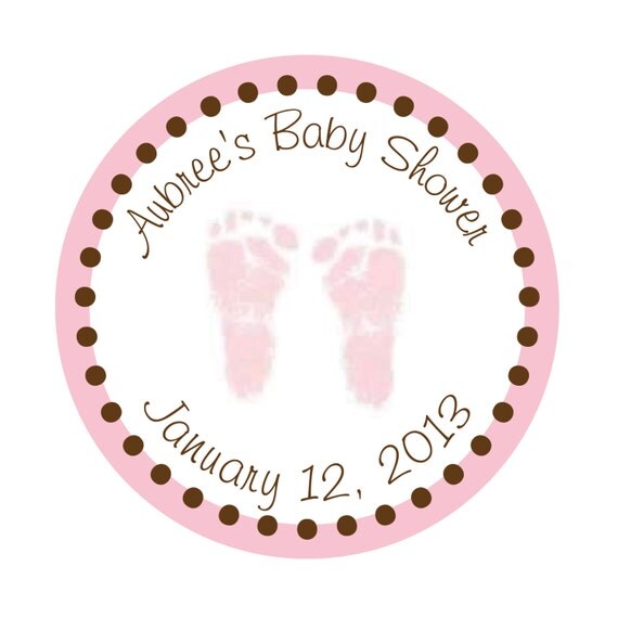 Personalized Stickers, Baby feet, Baby Shower, Favor, Treat Bag, Thank you, Shower, Baby, Set of 25 Il_570xn