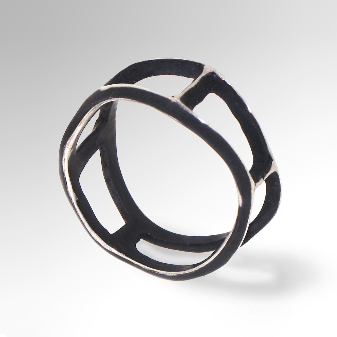 DANDY Sterling Silver Mens Ring, Unique Men Ring, Designer men ring, Contemporary Italian Jewelry
